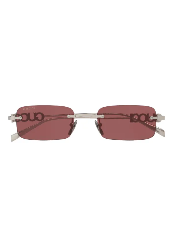 小物 GUCCI sunglasses rimless stone silver Gucci Rimless Square-Frame Sunglasses In Silver - 50% Off