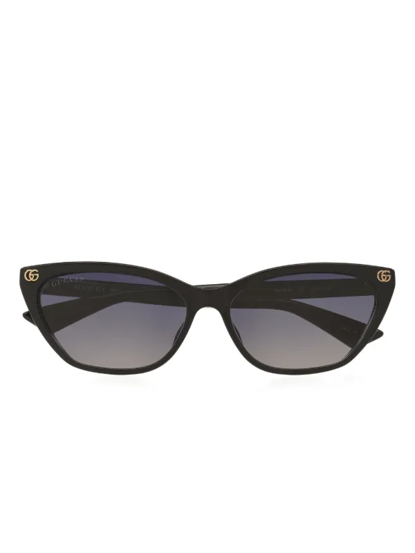 Gucci Eyewear logo-detail cat-eye Sunglasses | Black | FARFETCH