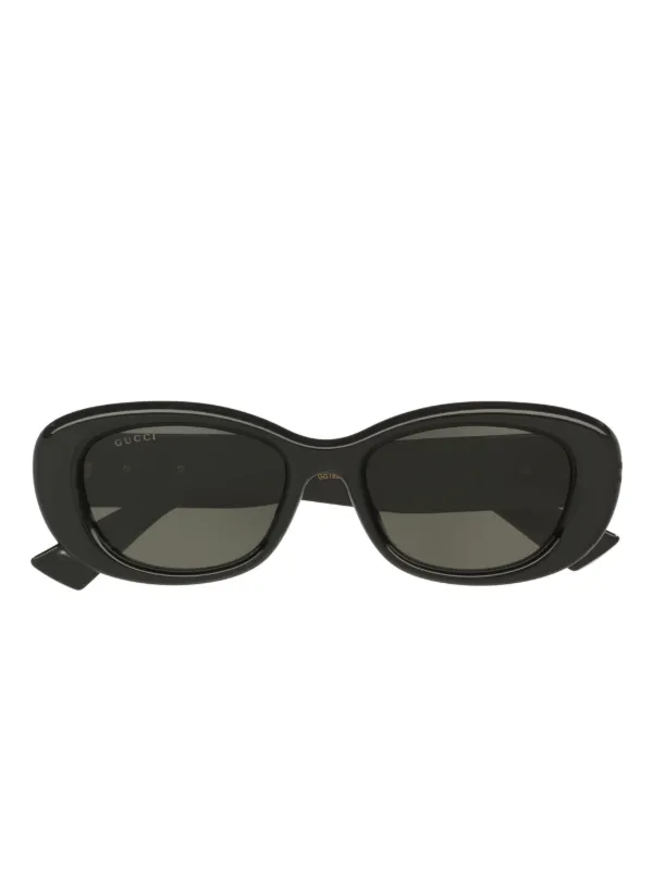 Gucci Eyewear GG-logo oval-frame Sunglasses | Black | FARFETCH