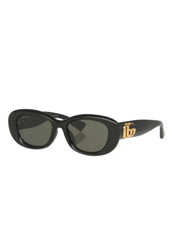 Gucci Eyewear GG-logo oval-frame Sunglasses | Black | FARFETCH