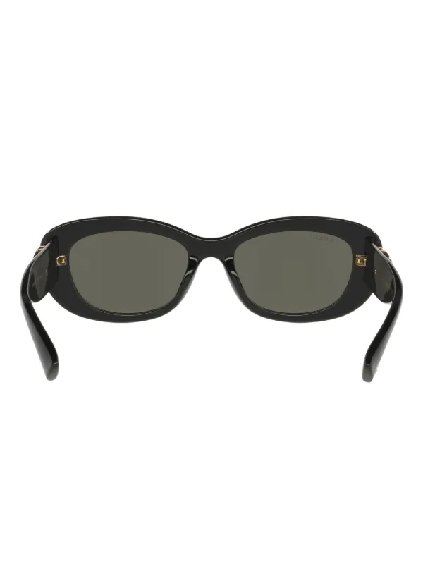 Gucci Eyewear GG-logo oval-frame Sunglasses | Black | FARFETCH