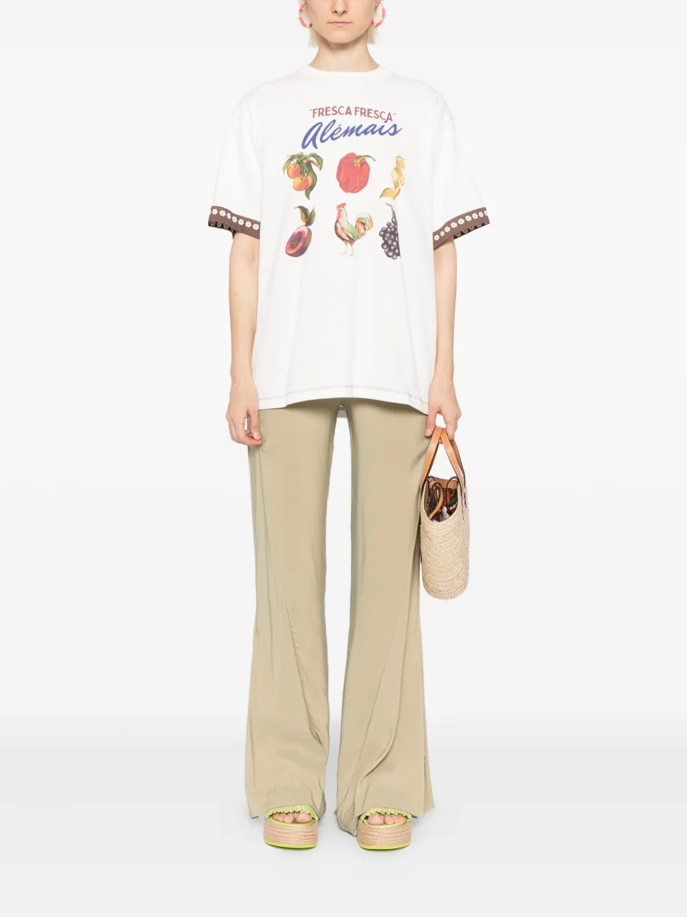 Alemais Mercado Fresca Graphic Tee In White