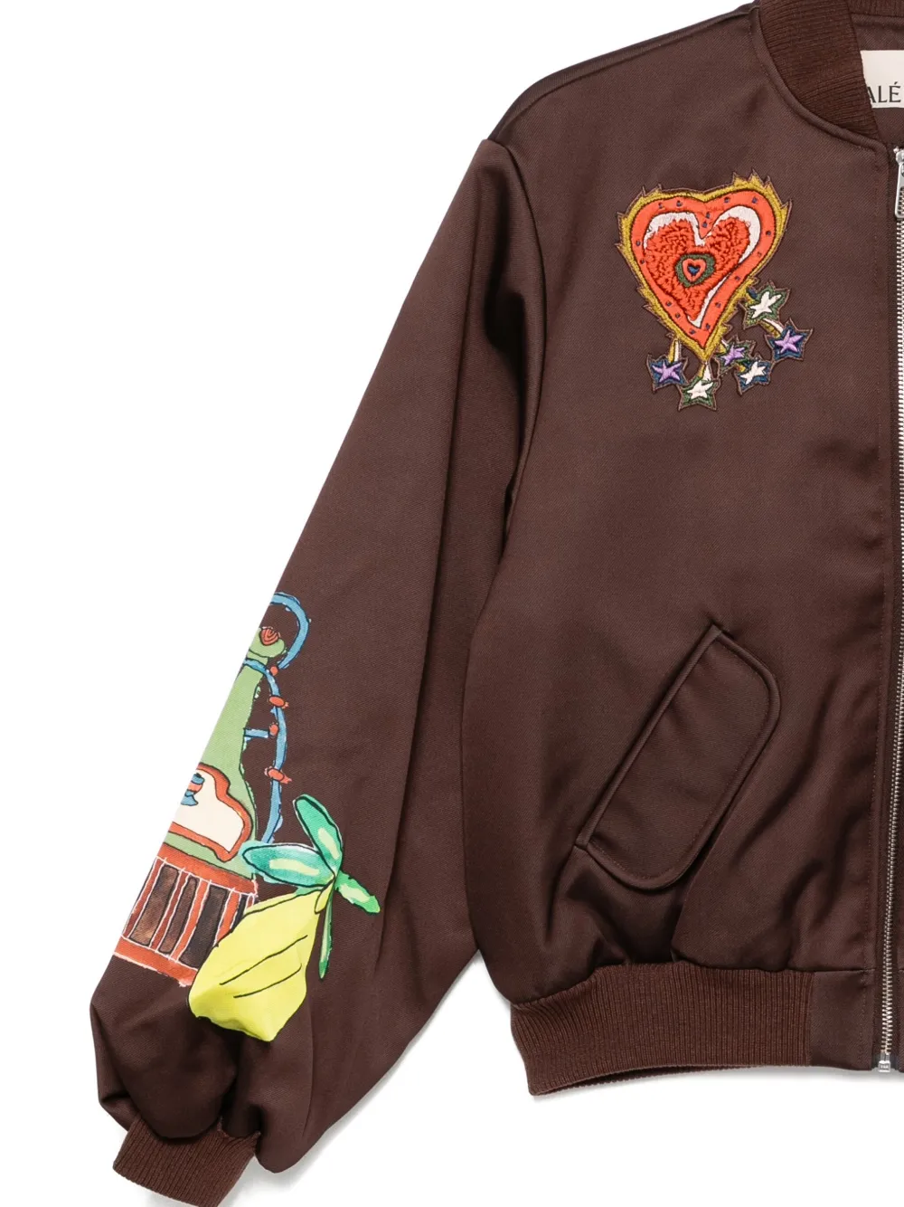 Alemais Graphic-print Jacket In Brown