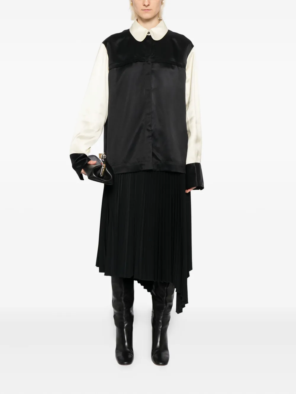 Jil Sander Blouse met contrasterende kleuren - Zwart