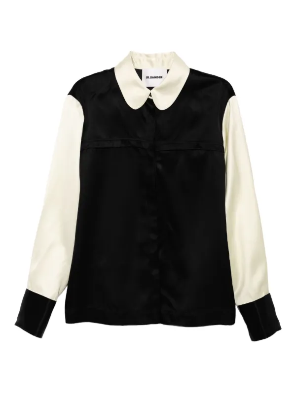 イタリア製 JIL SANDER ノーカラー スキッパー シャツ 407398_1.jpg