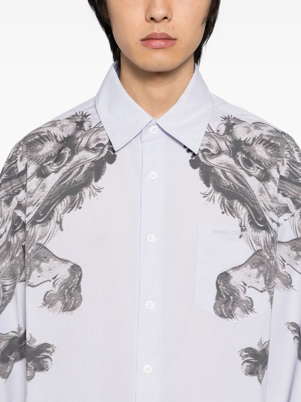 Feng Chen Wang Overhemd met print Blauw