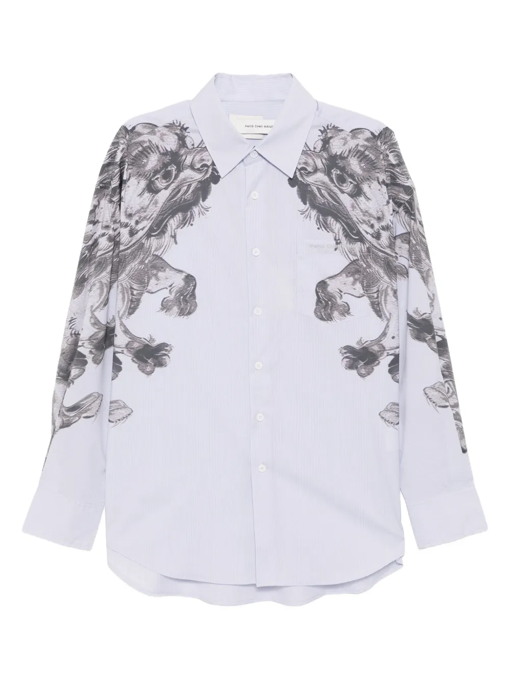 Feng Chen Wang printed long-sleeves shirt | Blue | Image 1