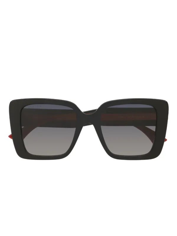 Gucci Eyewear GG-logo square-frame Sunglasses | Black | FARFETCH