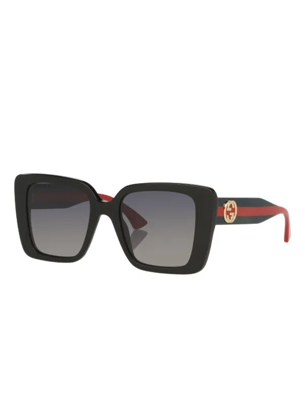 Gucci Eyewear GG-logo square-frame Sunglasses | Black | FARFETCH