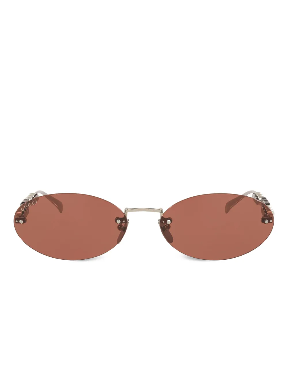 Gucci Eyewear pearl-embellished oval-frame Sunglasses