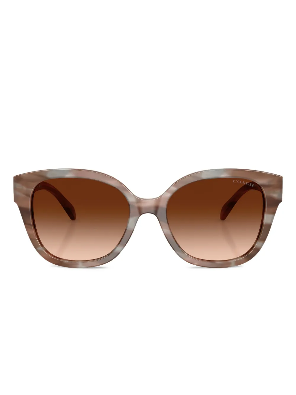 Coach Marble-effect Sunglasses In Brown
