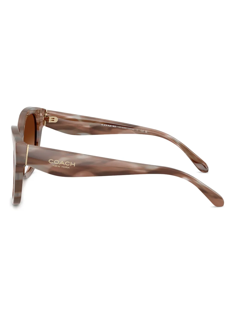 Coach Marble-effect Sunglasses In Brown