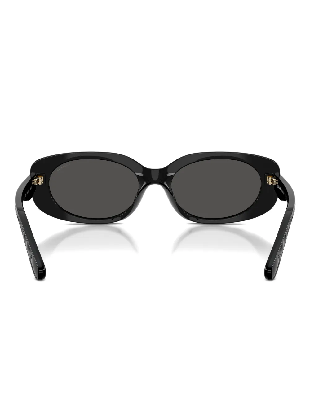 Coach Quilted Oval Rectangle Sunglasses In Black