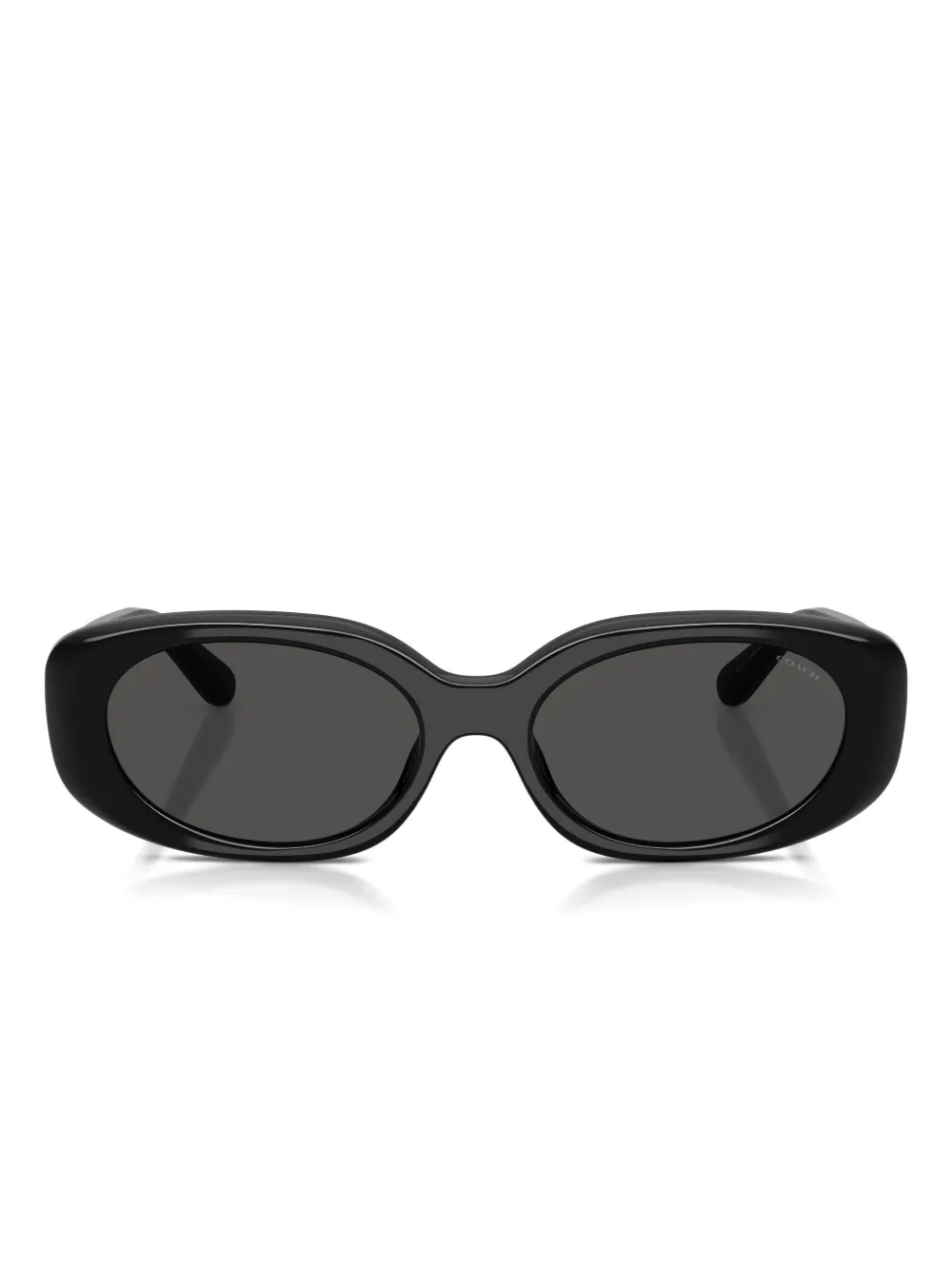 Coach Quilted Oval Rectangle Sunglasses In Black