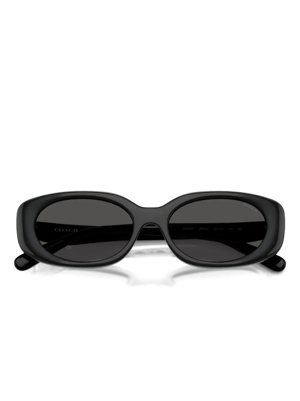 Coach Quilted Oval Rectangle Sunglasses In Black