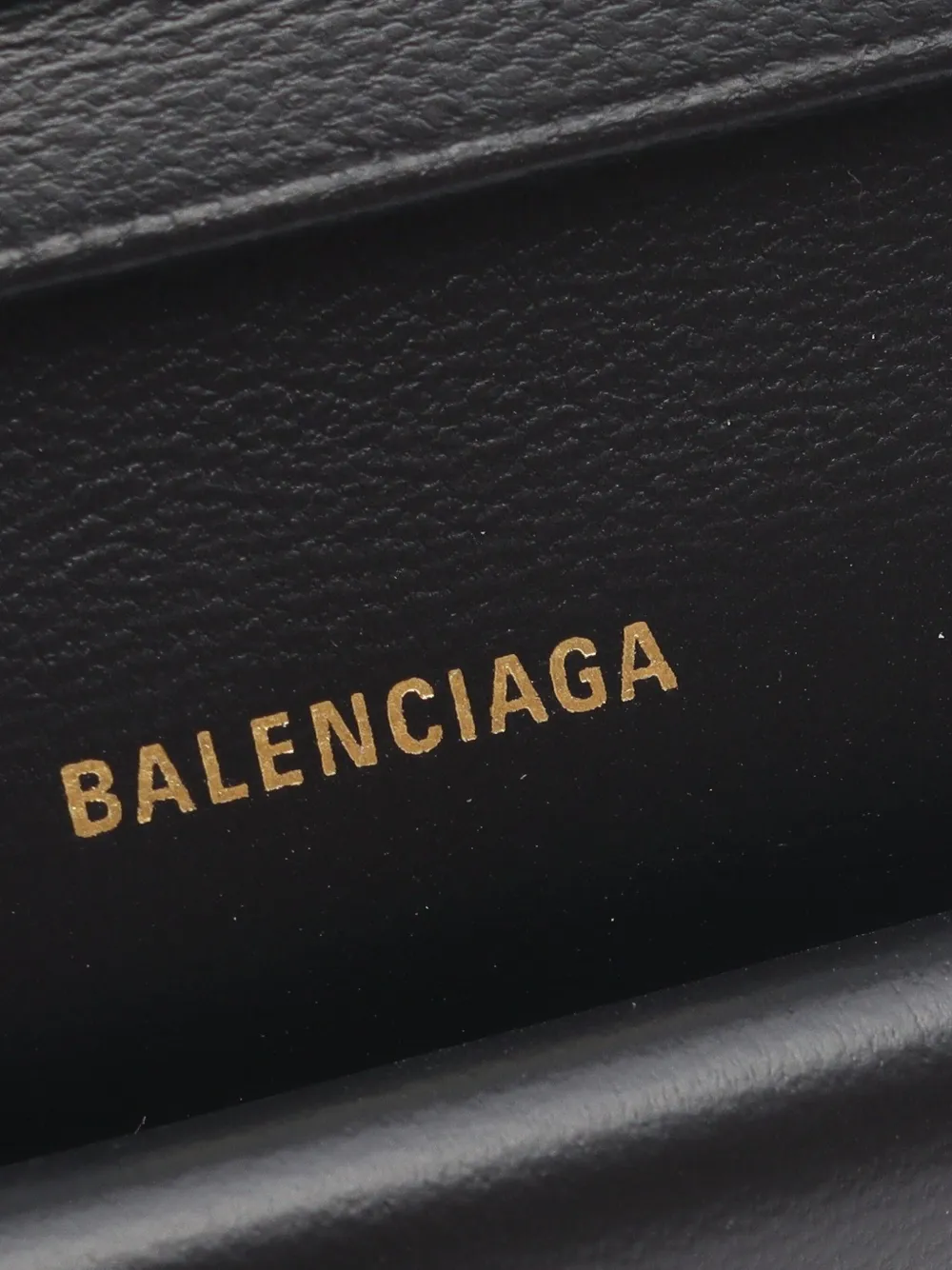 Pre-owned Balenciaga 2020s Leather Compact Wallet In Black