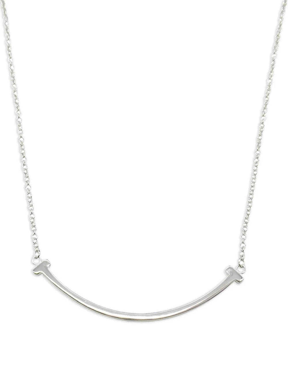 Tiffany & Co. Pre-Owned 2010s 18K white gold small T-Smile necklace | Women | Image 2