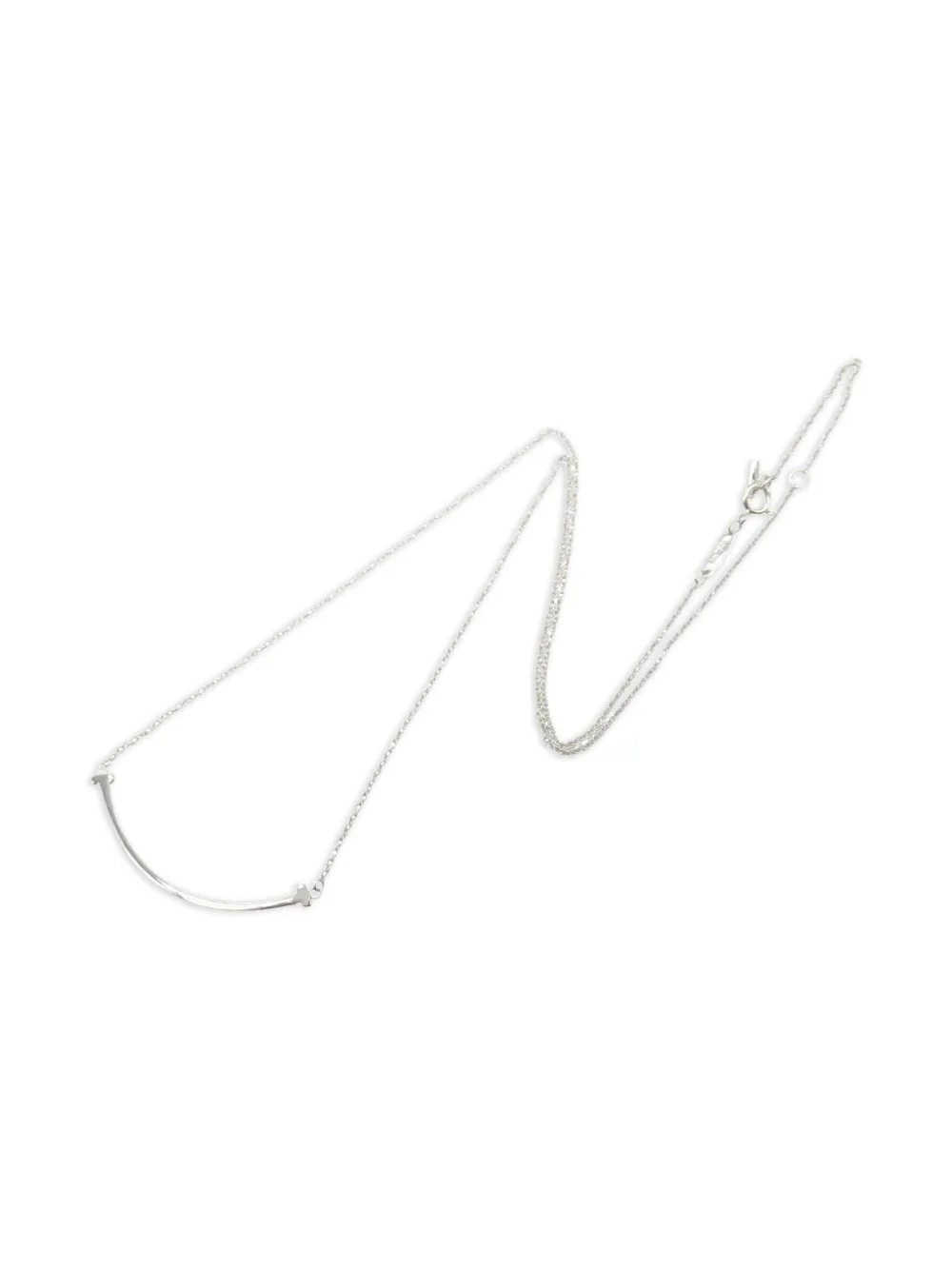 Tiffany & Co. Pre-Owned 2010s 18K white gold small T-Smile necklace | Silver | Image 1