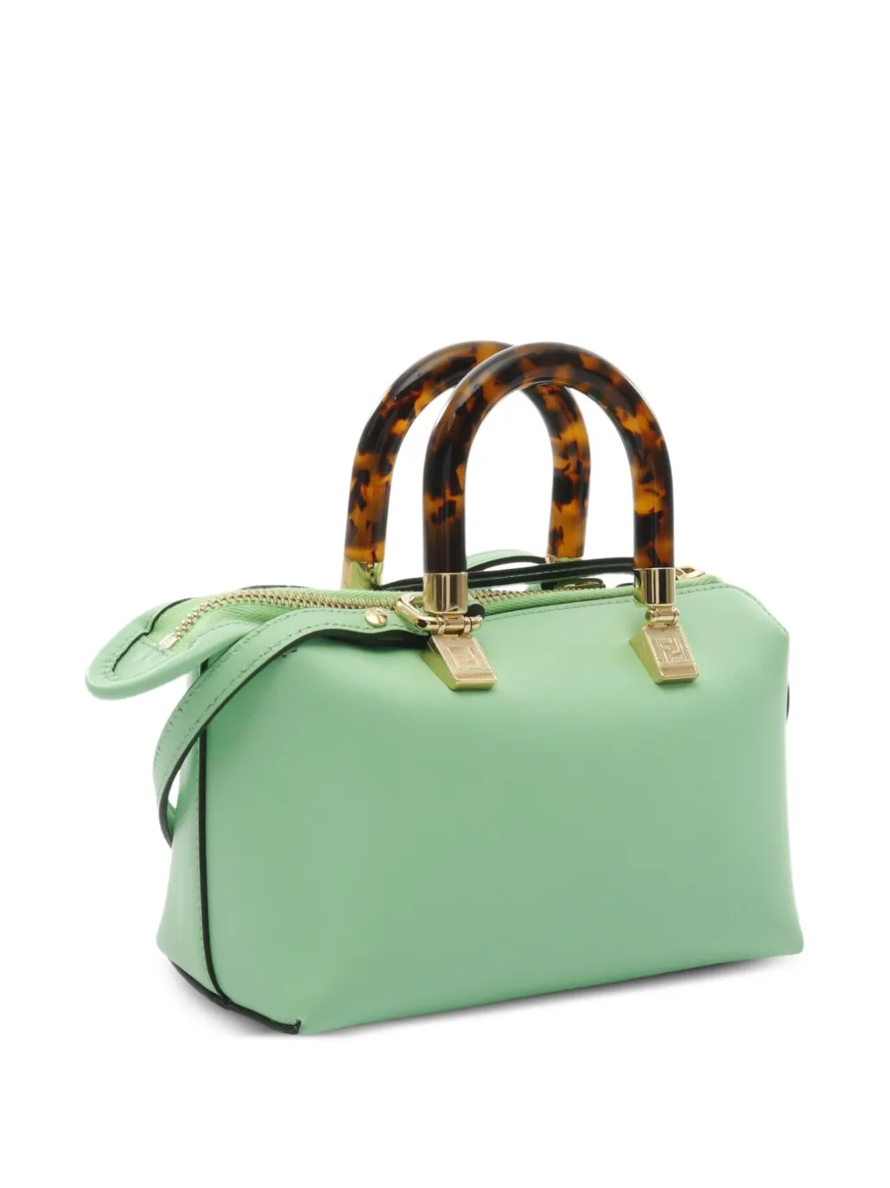 Pre-owned Fendi 2010s By The Way Debossed-logo Cross Body Bag In Green