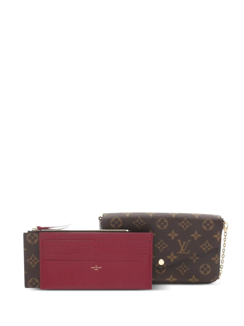 Pre-owned Louis Vuitton 2021 Pochette Félicie Chain Shoulder Bag In Brown