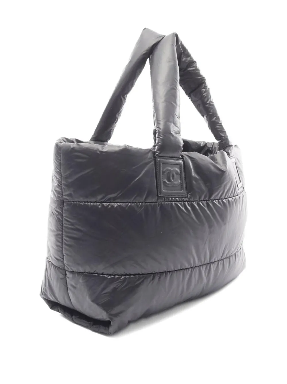 Pre-owned Chanel 2008-2009 Coco Coon Mm Tote Bag In Black