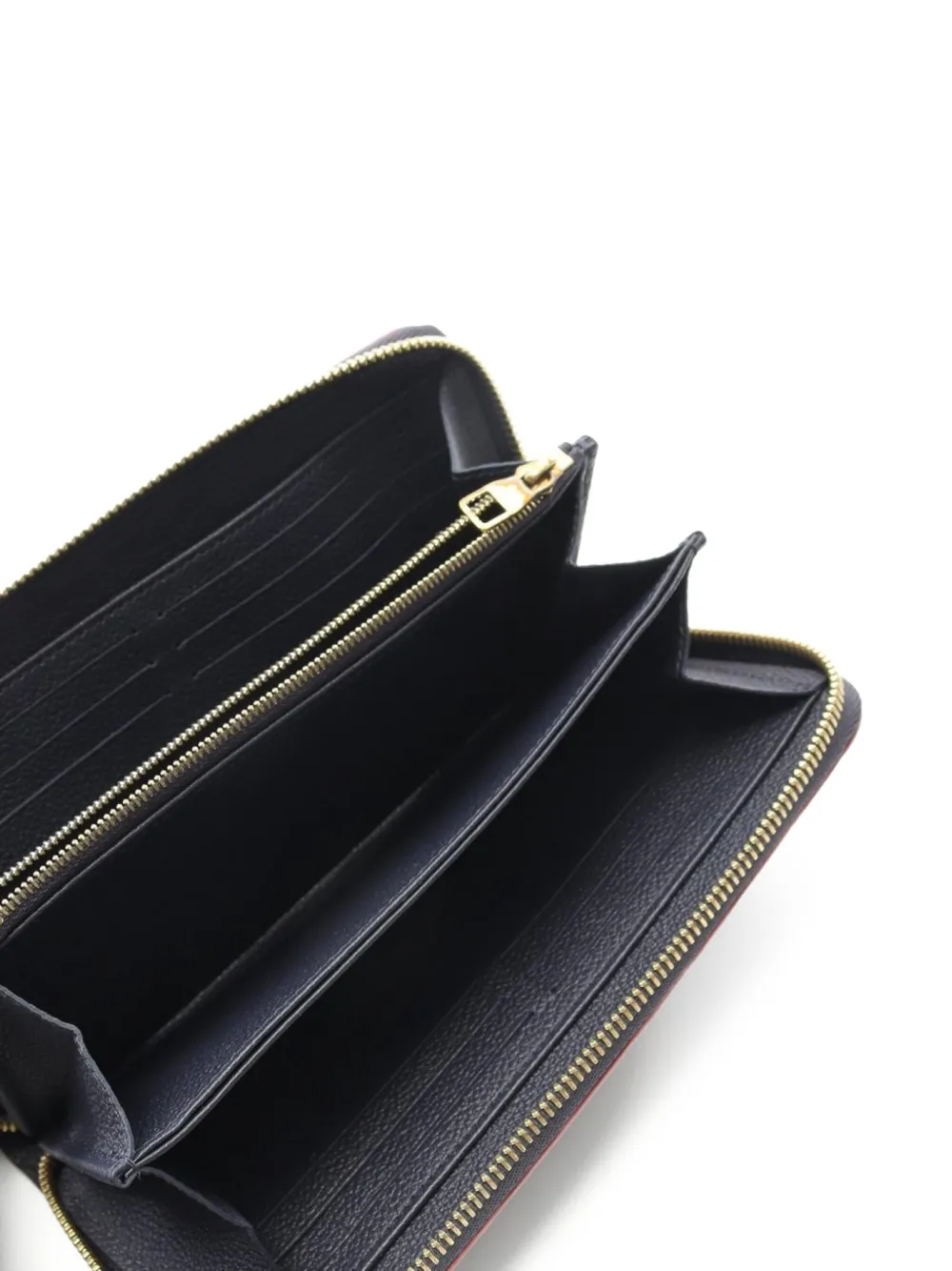Pre-owned Louis Vuitton 2017 Monogram-empreinte Zip Wallet In Blue