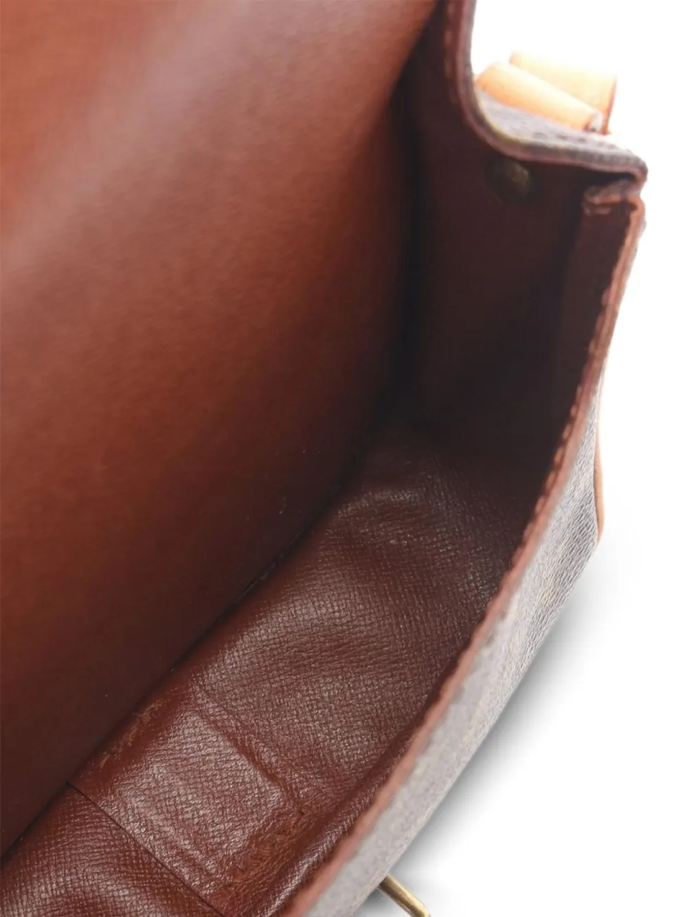 Pre-owned Louis Vuitton 1987 Cartesier Pm Monogram Shoulder Bag In Brown