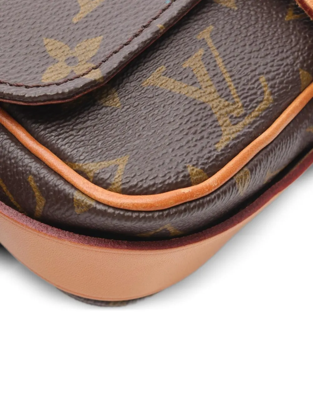 Pre-owned Louis Vuitton 1987 Cartesier Pm Monogram Shoulder Bag In Brown