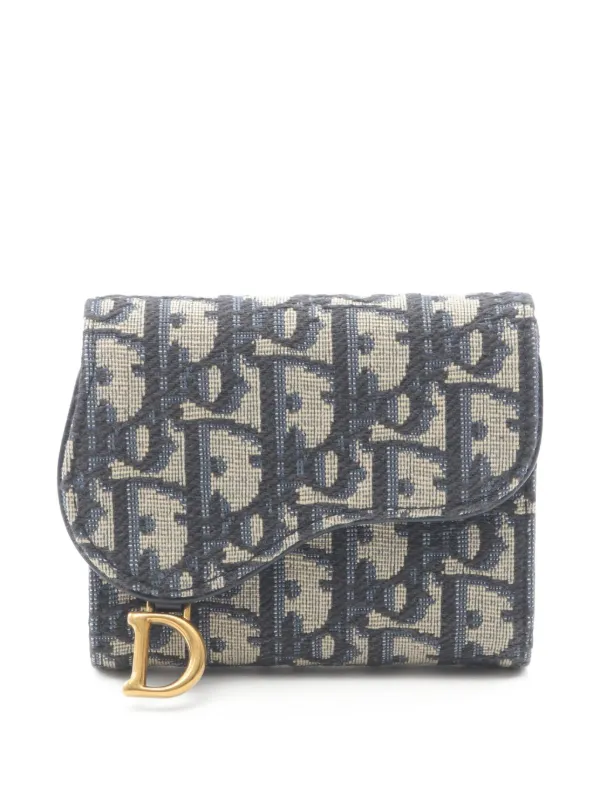Christian Dior Pre-Owned 2010s Oblique Trifold Wallet Neutrals