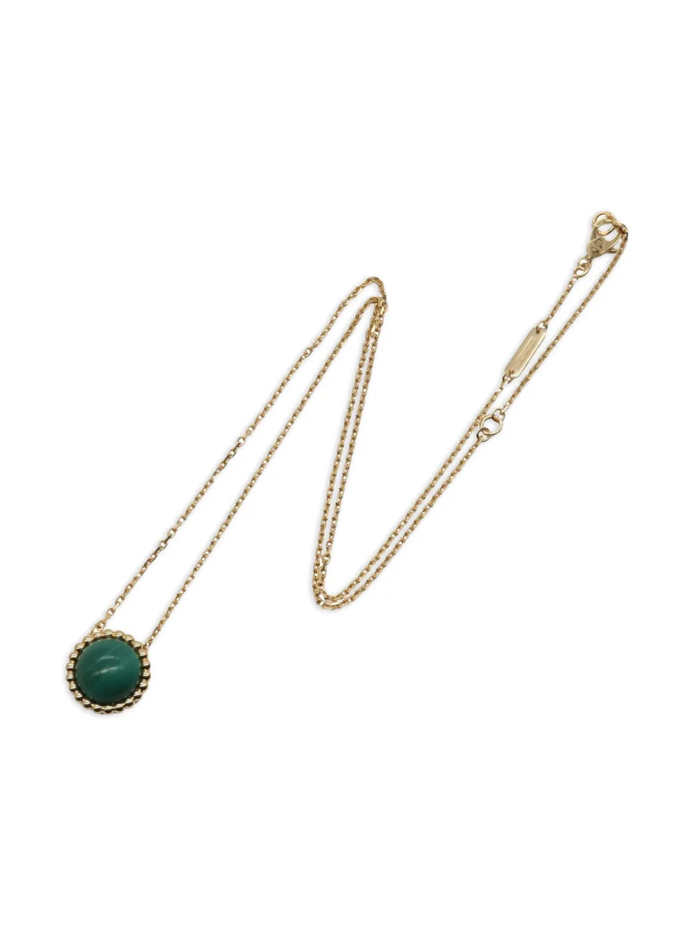 Van Cleef & Arpels 18K yellow gold Perlée malachite necklace | Green | Image 1