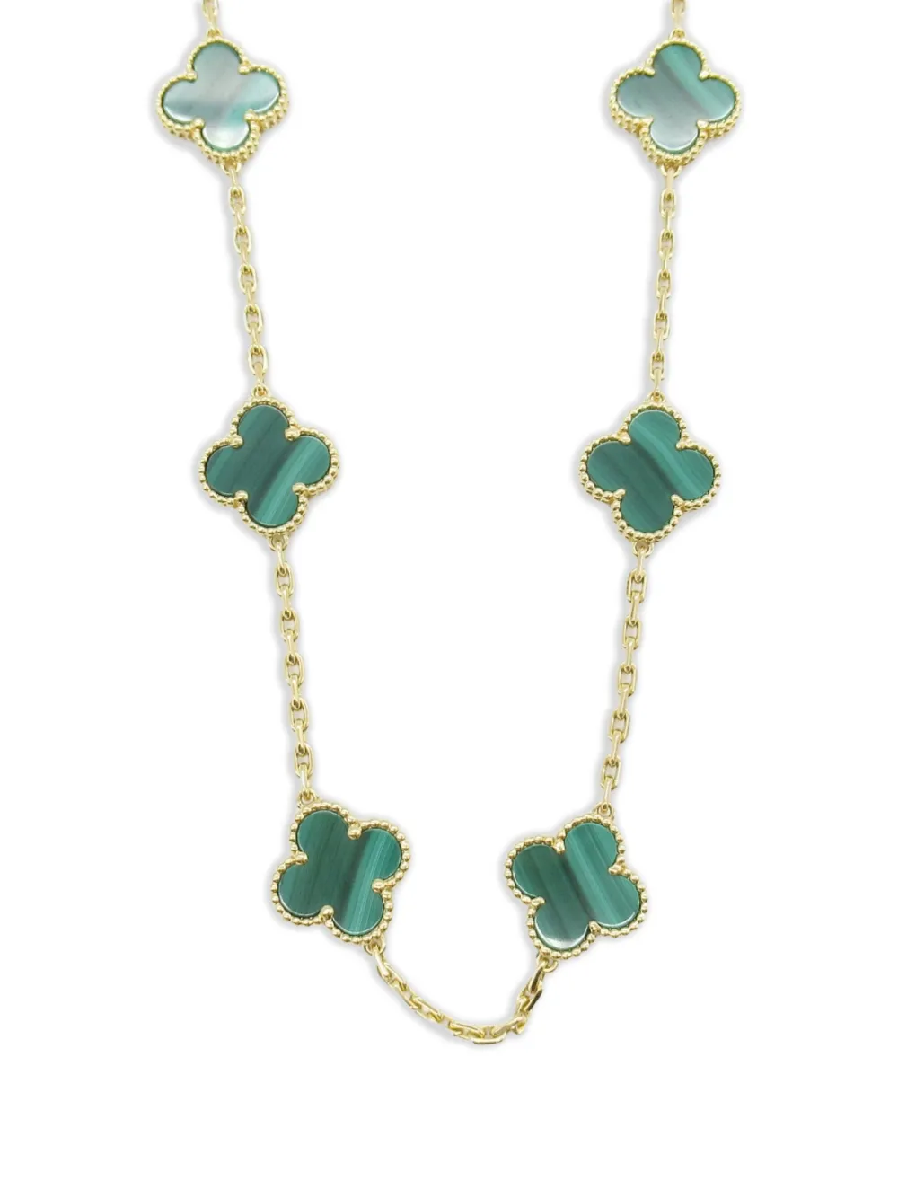 Van Cleef & Arpels 2010s 18K yellow gold Alhambra malachite necklace | Image 2
