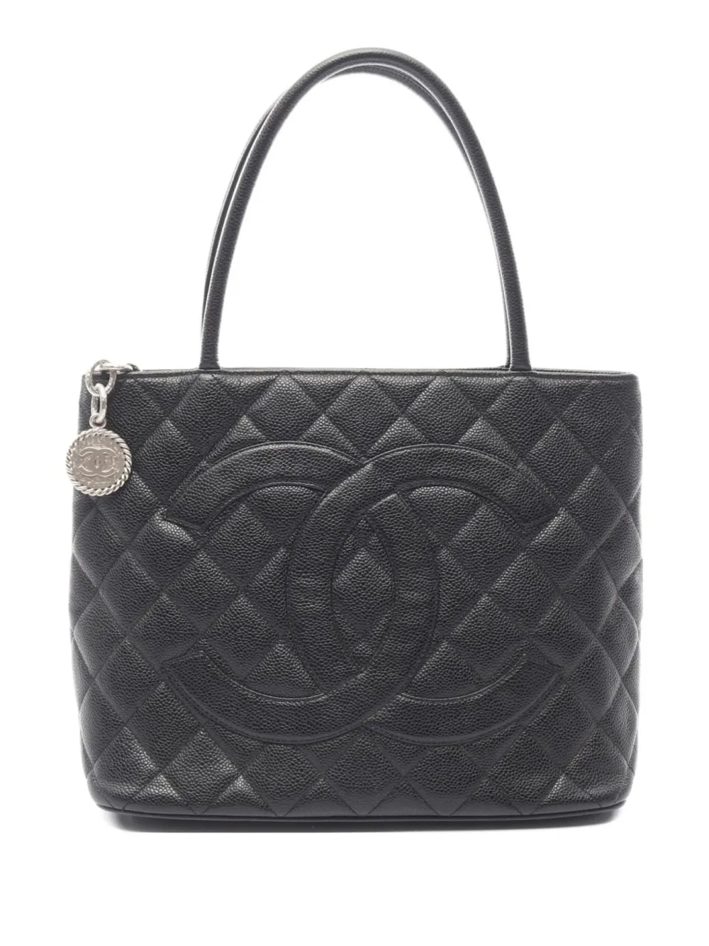 CHANEL Pre-Owned 2000-2002 レザーハンドバッグ - ブラック CHANEL Pre-Owned 2000-2002 レザーハンドバッグ - ブラック