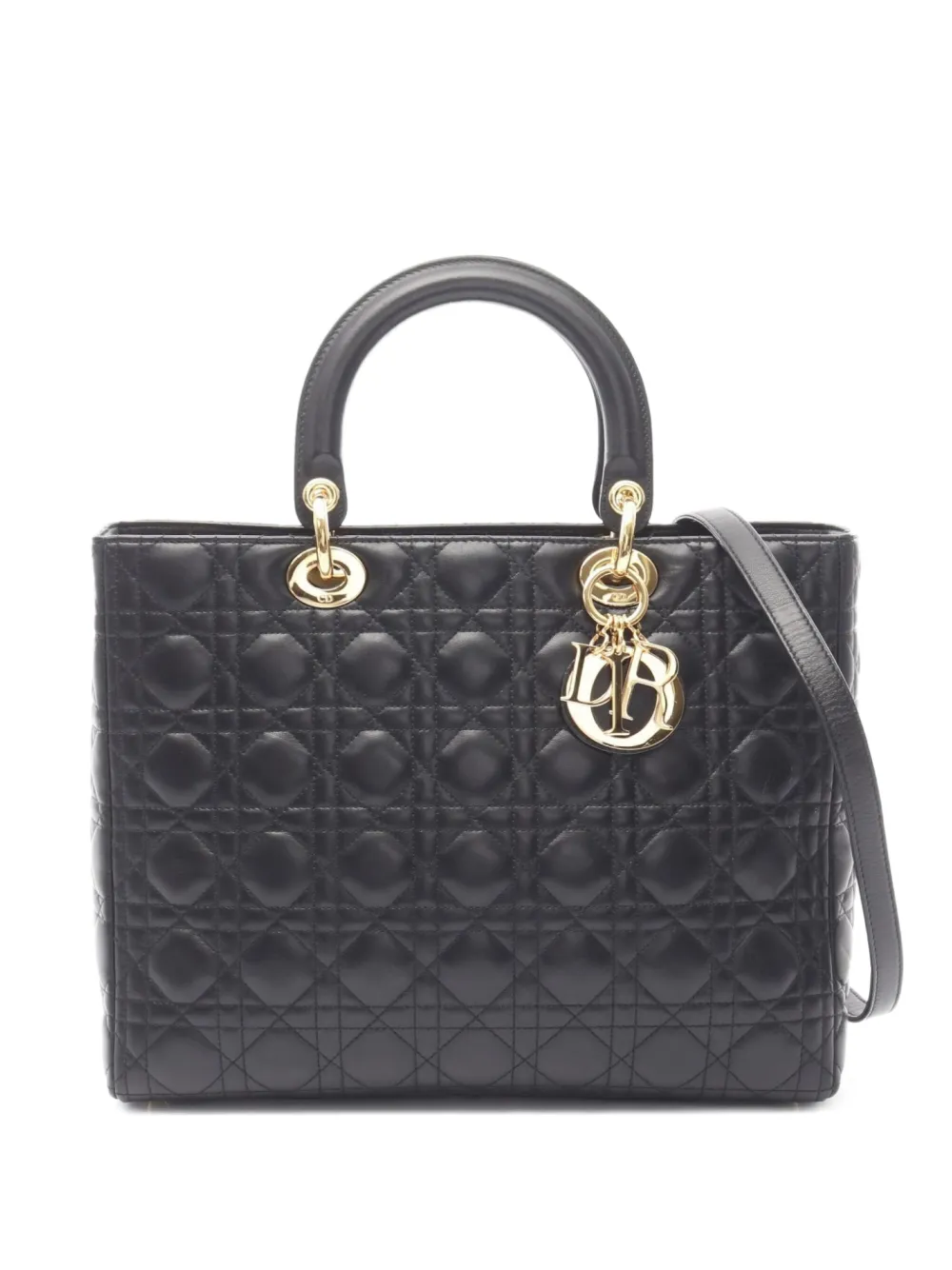 Christian Dior Pre-Owned 2010s Lady Dior leather handbag | Black | Image 1