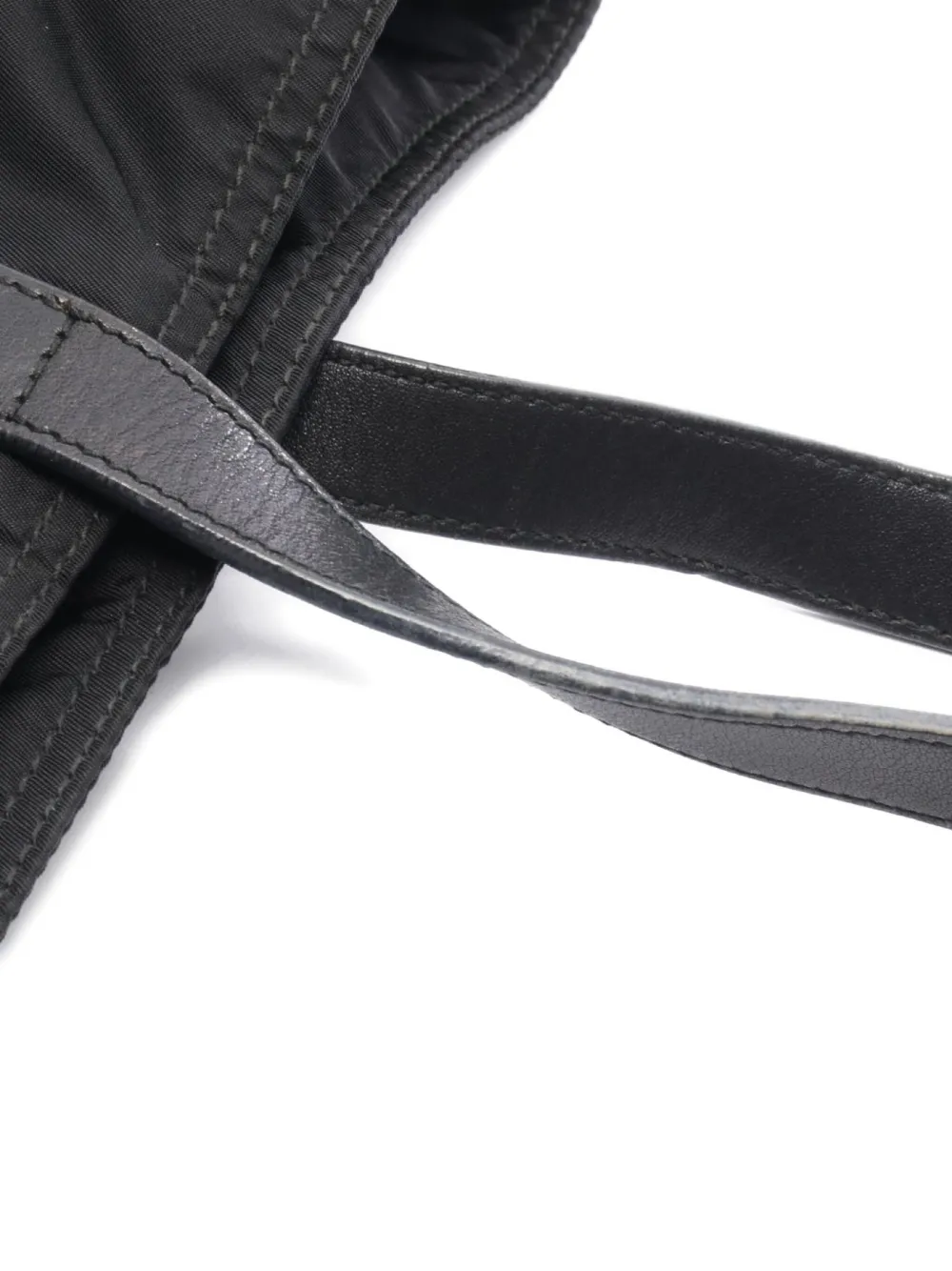 Pre-owned Prada 2000s Triangle-logo Tote Bag In Black