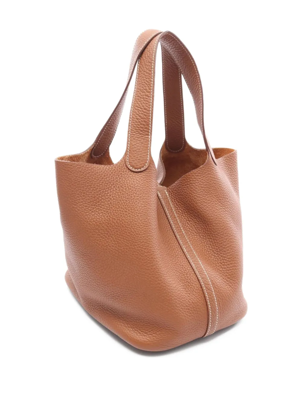 Pre-owned Hermes 2023 Picotin Lock Mm Leather Handbag In Brown