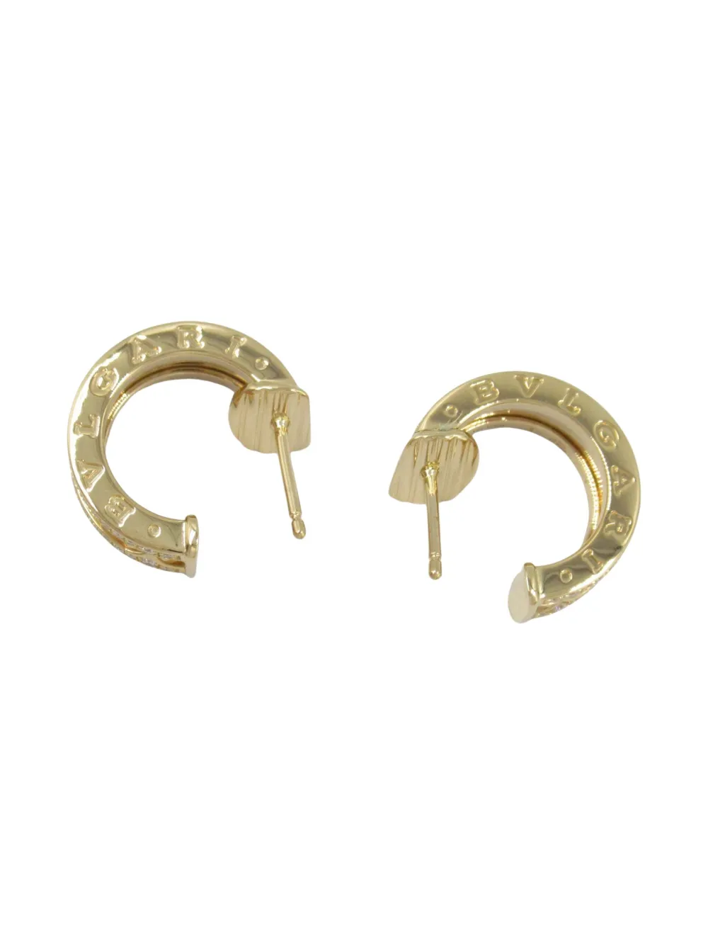 Pre-owned Bvlgari 10s 18k Yellow Gold B-zero Diamond Earrings