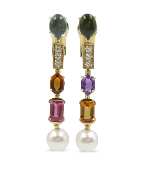 Bvlgari Pre-Owned 2010s 18K yellow gold Allegra multi-stone earrings