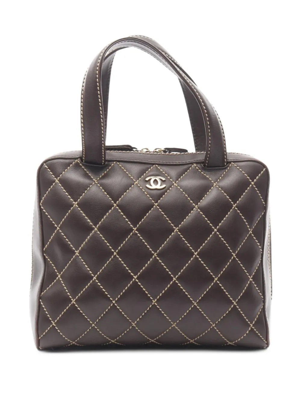 CHANEL Pre-Owned 2002-2003 キルティング ハンドバッグ - ブラウン CHANEL Pre-Owned 2002-2003 キルティング ハンドバッグ - ブラウン