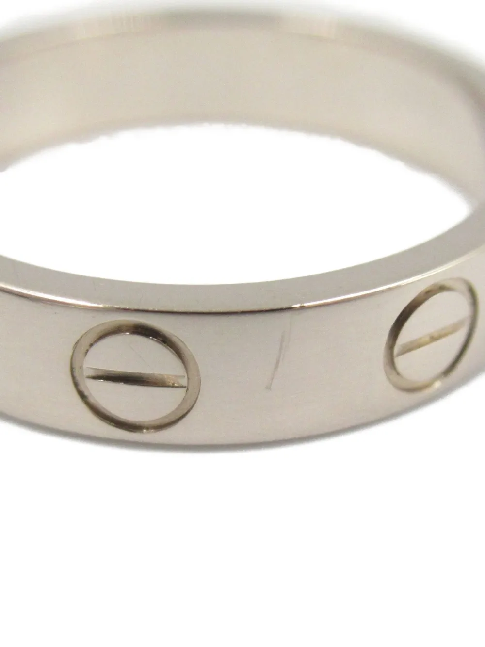 Pre-owned Cartier 2010s 18k White Gold Mini Love Ring In Silver