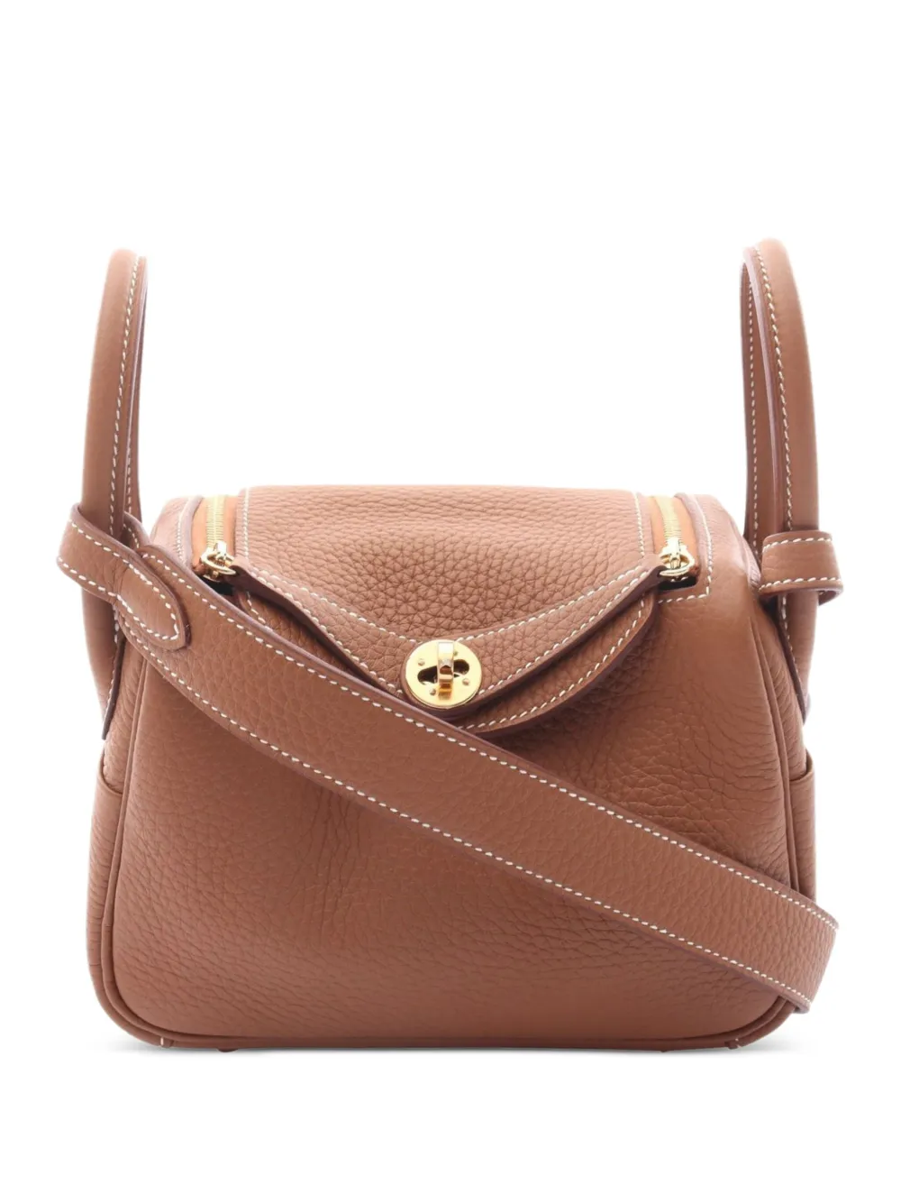 Hermès Pre-Owned 2025 リンディ レザーショルダーバッグ ミニ - ブラウン Hermès Pre-Owned 2025 リンディ レザーショルダーバッグ ミニ - ブラウン