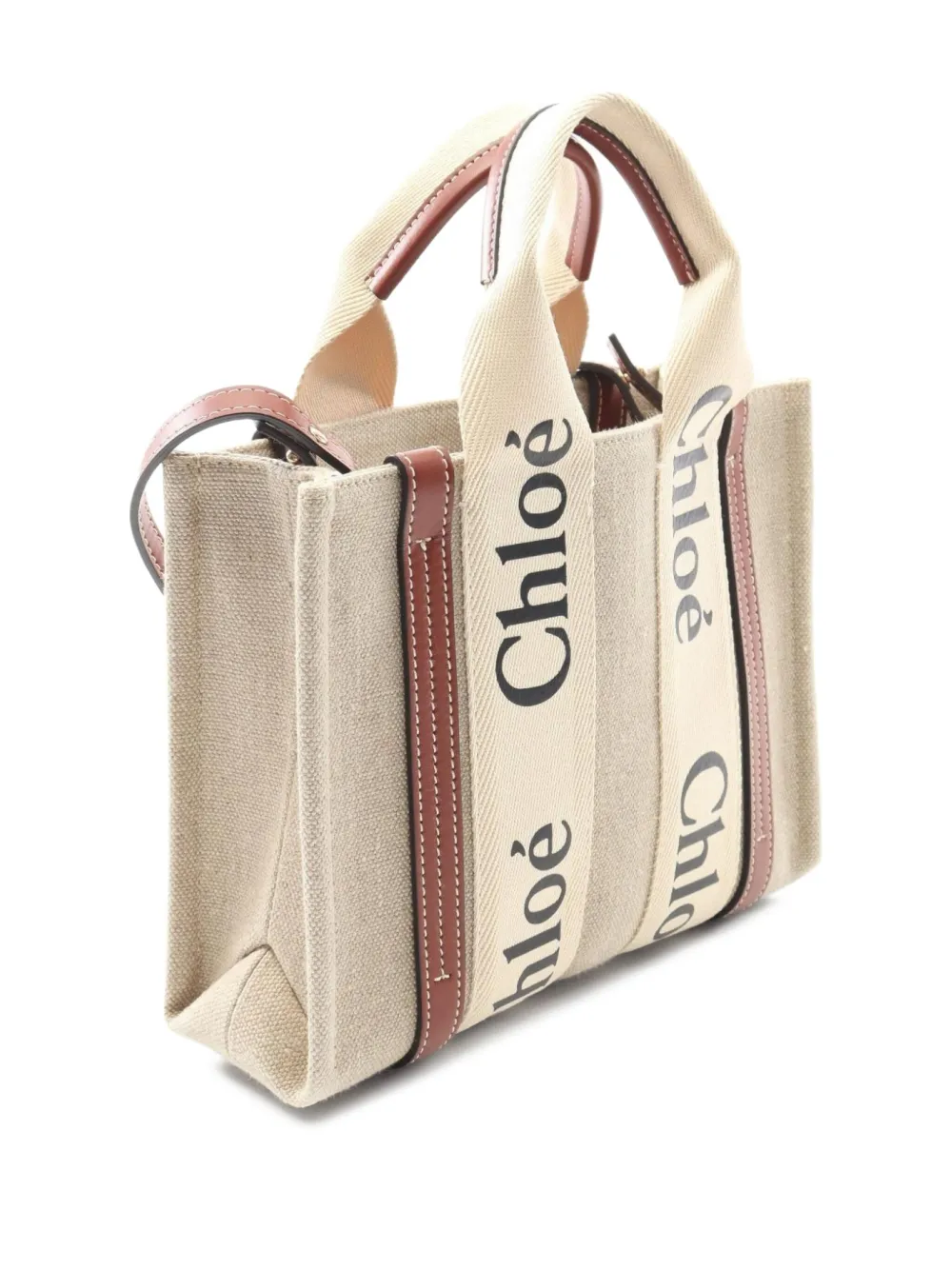 Chloé Pre-Owned 2010s Woody leather-trimmed handbag | Pre-Owned | Image 2