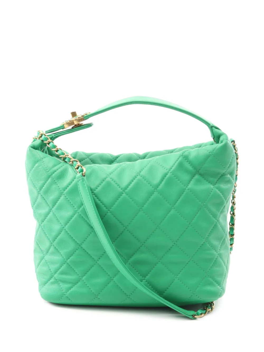 CHANEL Pre-Owned 2019 matelasse chain shoulder bag | Green | Image 1