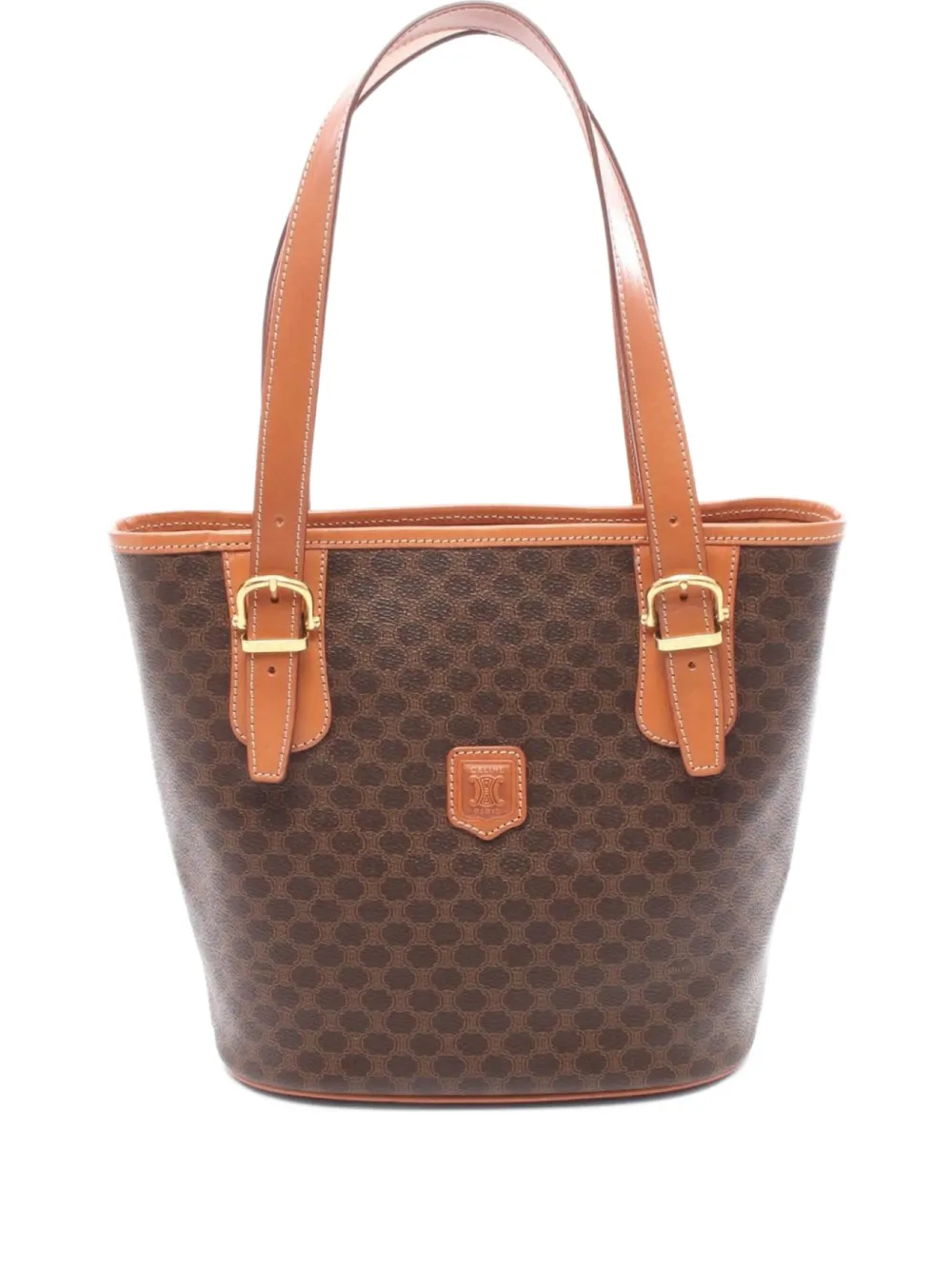 Pre-owned Celine 2000s Macadam Bucket Bag In Brown