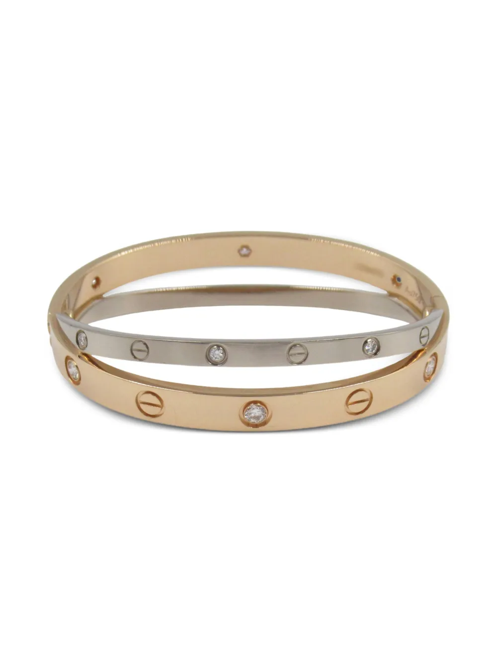 Cartier 2010s 18K white and rose gold Love Breath diamond bracelet | Gold | Image 1