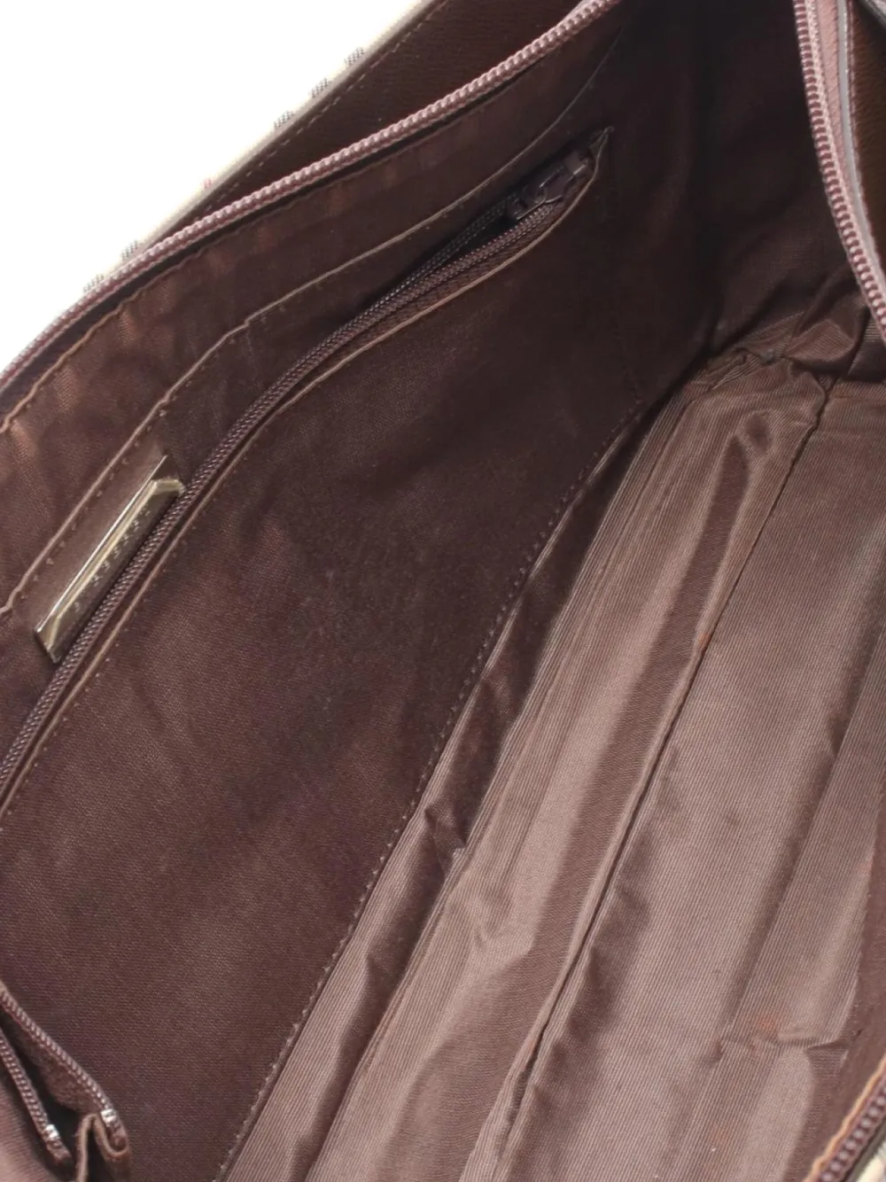 Pre-owned Burberry 2000s Nova Check-pattern Top-handle Tote Bag In Neutral