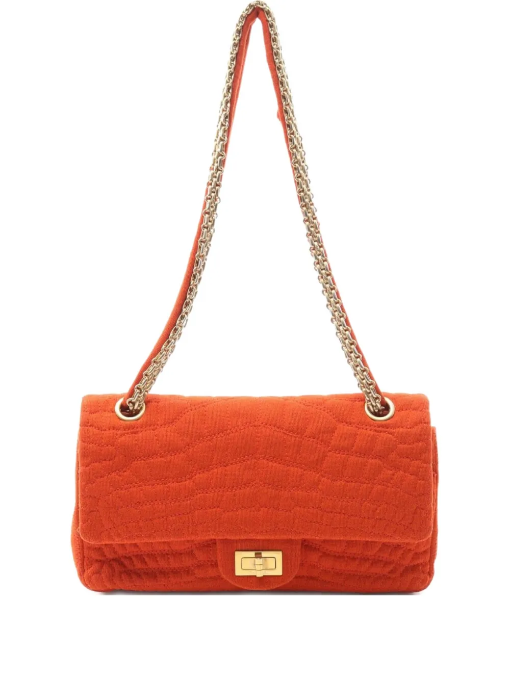 CHANEL Pre-Owned 2006-2008 2.55 キルティング ショルダーバッグ - オレンジ CHANEL Pre-Owned 2006-2008 2.55 キルティング ショルダーバッグ - オレンジ