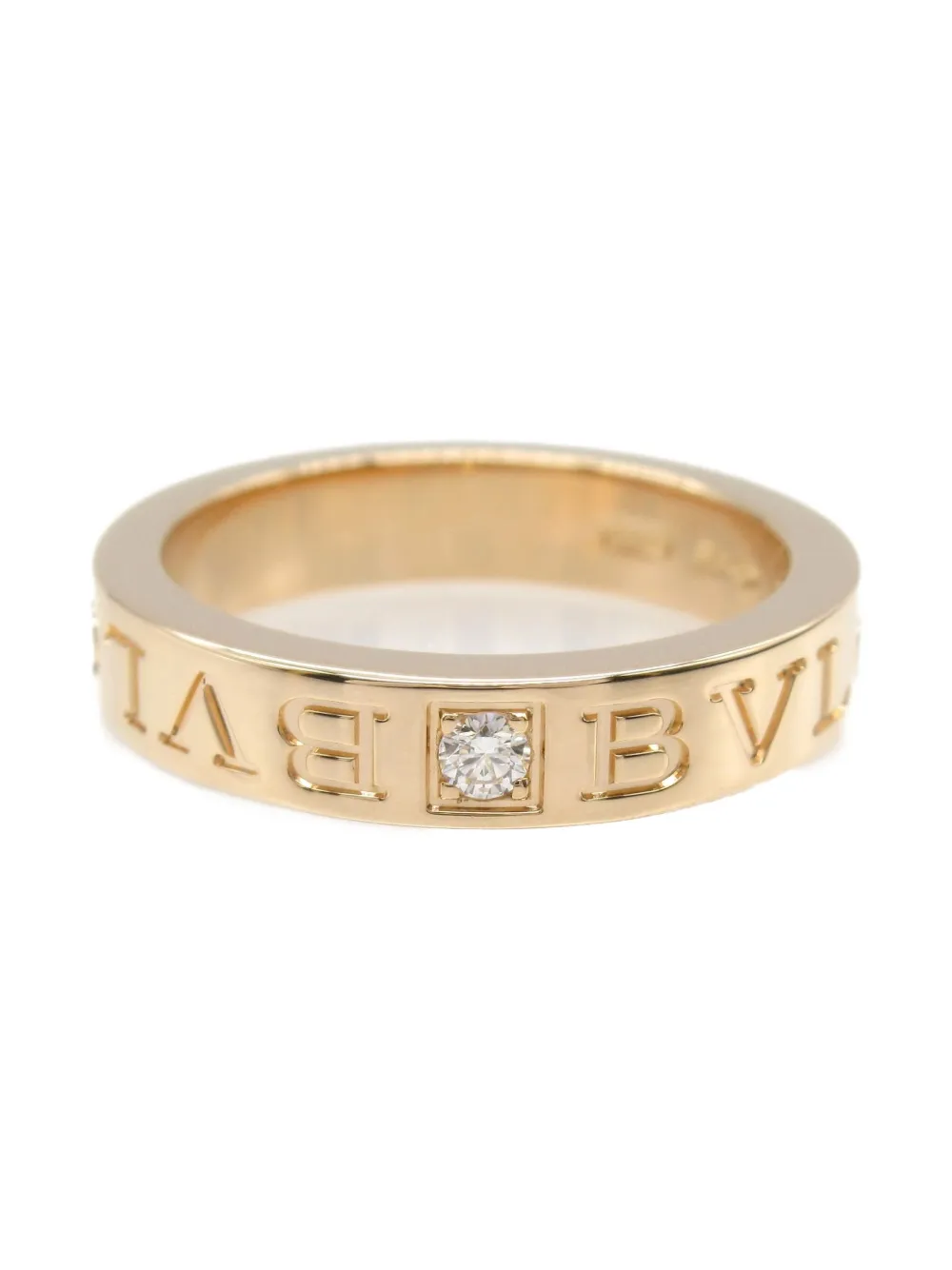 Bvlgari Pre-Owned 10s 18K rose gold B-zero diamond ring - Oro