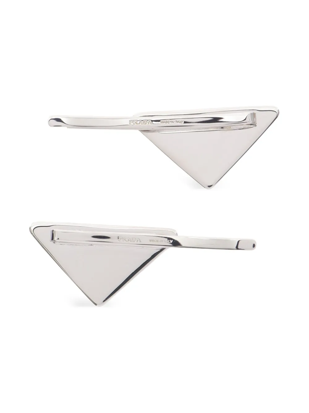 Prada Pre-Owned 1920s Fermagli enamel triangle logo hairpin | Image 2