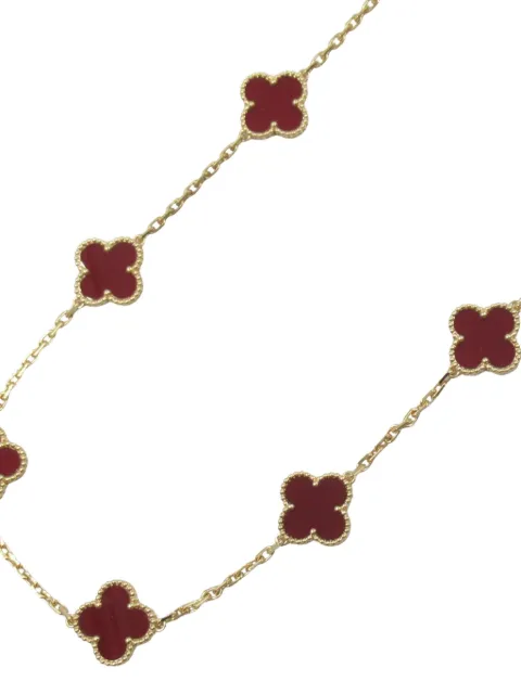 Van Cleef & Arpels Pre-Owned 10s 18K yellow gold Alhambra carnelian necklace