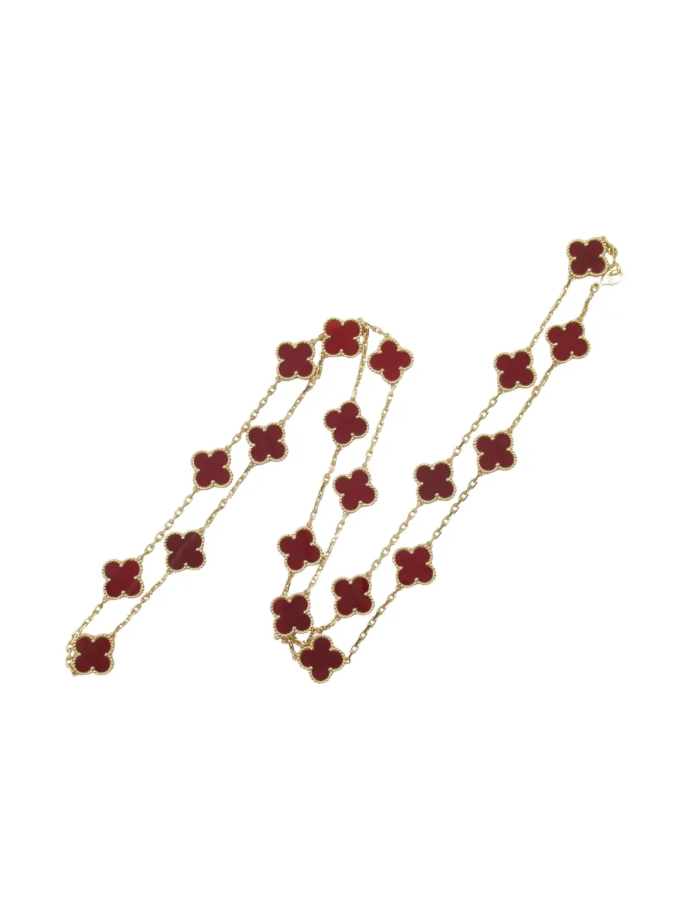 Van Cleef & Arpels Pre-Owned 10s 18K yellow gold Alhambra carnelian necklace | Image 2
